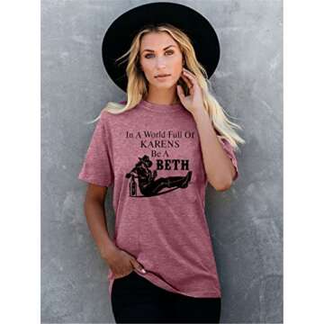 SFHFY Beth Shirts for Women - Be a Beth Short Sleeve T-Shirt in Pink