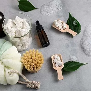 12 Pieces Mini Wooden Scoops for Canisters Small Bath Salt Scoops Mini Wood Coffee Spoon Washing Powder Scoops for Spices Tea Beans Sugar Scrubs Bath Salts Cooking 1.2 x 3.2 Inches