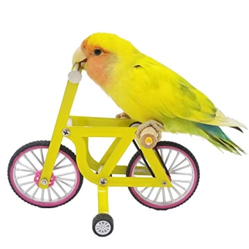 QBLEEV Bird Intelligence Training Toy - Parrot Puzzle Bicycle Fun for Small to Medium Birds