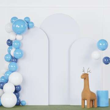 FANPROMS 3-Piece White Arch Backdrop Covers for Events