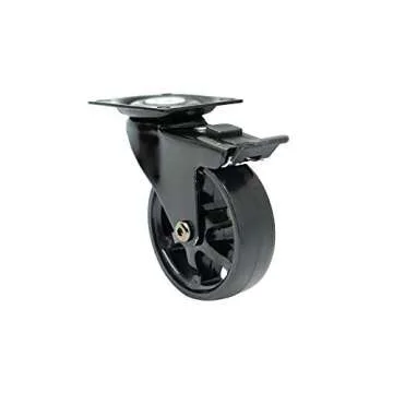 Headbourne 8276E Designer Casters 3 inch Polyurethane Black Mag Designer Caster, 4 Pack