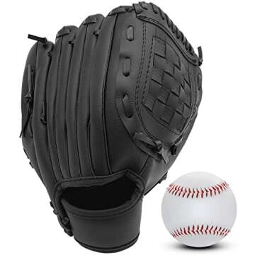 Baseball Gloves, Baseball Mitt with Foam Ball for Youth & Adult Play & Training Softball Gloves Size...