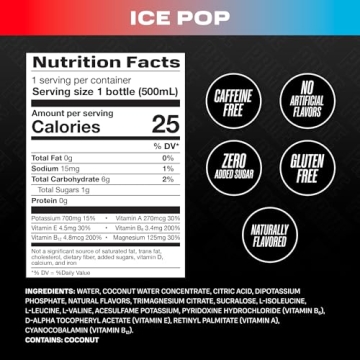PRIME Hydration ICE POP Sports Drink | Low Sugar Electrolytes | 12 Pack