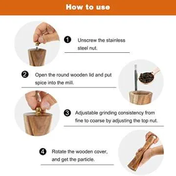 Wooden Salt and Pepper Grinder Set,Refillable Salt and Pepper Mill with adjustable Coarseness,Acacia Wood pepper grinder manual, Salt and Pepper Shakers Tableware Gifts-Ideal for Gifting