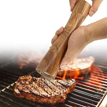 Wooden Salt and Pepper Grinder Set,Refillable Salt and Pepper Mill with adjustable Coarseness,Acacia Wood pepper grinder manual, Salt and Pepper Shakers Tableware Gifts-Ideal for Gifting