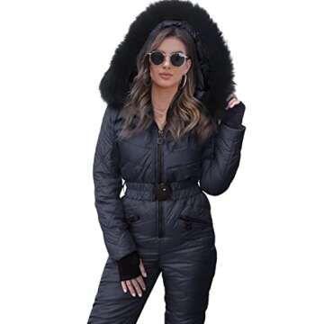Yousify Womens Onesie Ski Suit Winter Outdoor Sports Waterproof Snowsuit Jumpsuits Jacket