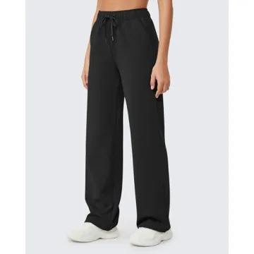 G4Free Women's Fleece Lined Wide Leg Sweatpants