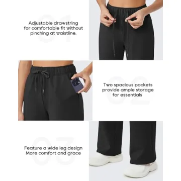 G4Free Women's Fleece Lined Wide Leg Sweatpants