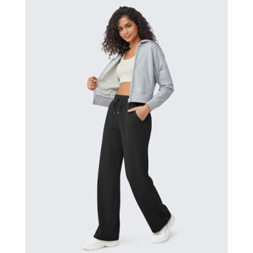 G4Free Women's Fleece Lined Wide Leg Sweatpants