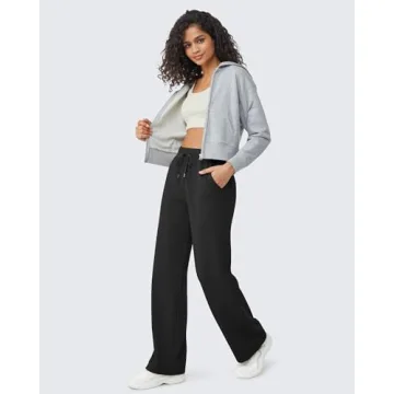 G4Free Women's Fleece Lined Wide Leg Sweatpants