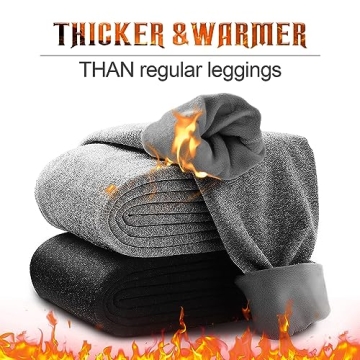 Warm Fleece Lined Leggings for Women - 3 Pack