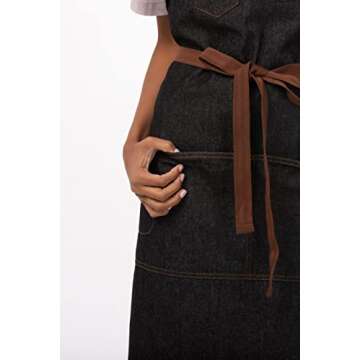 Chef Works Unisex Memphis Bib Apron, Black, One Size