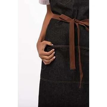Chef Works Unisex Memphis Bib Apron, Black, One Size