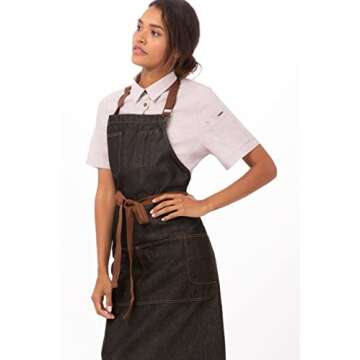 Chef Works Unisex Memphis Bib Apron, Black, One Size