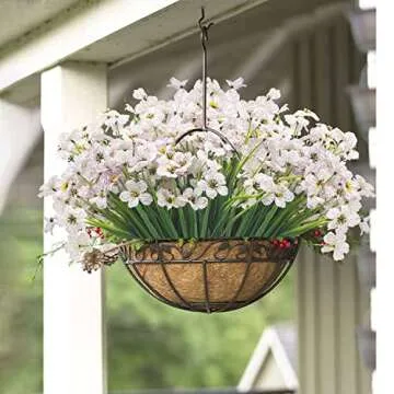 Grunyia 20 Bundles Artificial Flowers, Outdoor Indoor UV Resistant Fake Flowers No Fade Faux Plastic Plants Garden Porch Window Box Decoration