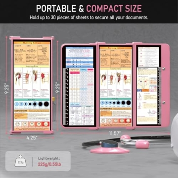 Compact Nursing Clipboard with Cheat Charts - Stylish & Functional