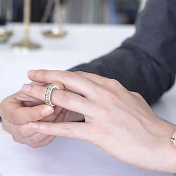 Love Rings with Gold Plated for Women Friendship Rings CZ Stainless Steel Gold/Silver Wedding Engagement Wedding Bands with Jewelry Gifts Box (6, Silver)