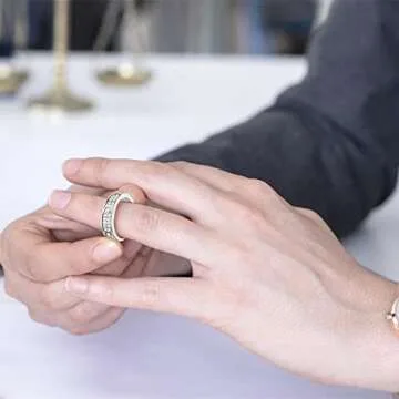 Love Rings with Gold Plated for Women Friendship Rings CZ Stainless Steel Gold/Silver Wedding Engagement Wedding Bands with Jewelry Gifts Box (6, Silver)