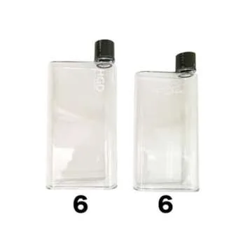 MosBug Clear Reusable Slim Flat Water Bottle 420ML abs Portable - Fits in Pocket &Random Corner.for School,Sports, Travel, Dining Time