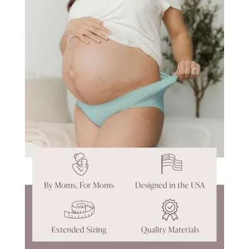 Kindred Bravely Women's Sustainable Hipster Panty 5 Pack - Comfortable Maternity & Postpartum Underwear (Assorted, X-Large/1X)
