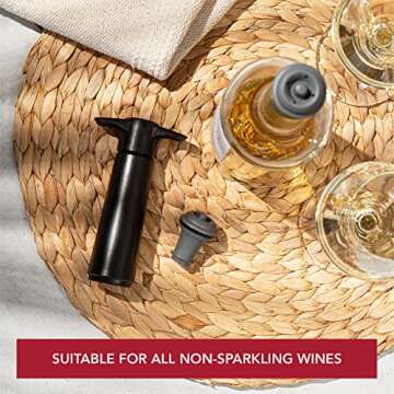 Vacu Vin Wine Saver Pump with Stoppers for Freshness