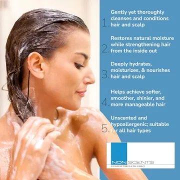Nonscents Original Formula Fragrance Free Shampoo, Hypoallergenic Shampoo for All Hair Types, Hydrating & Moisturizing Unscented Shampoo for Dry Scalp with Keratin and Silk Amino Acids Made in USA