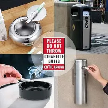Durable No Cigarette Butts Sign for Indoor & Outdoor Use