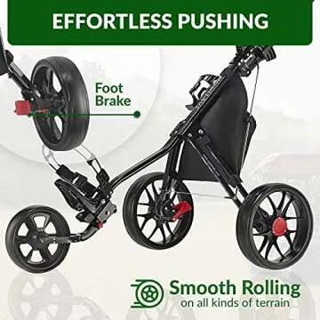 CaddyTek CaddyLite 11.5 V3 3 Wheel Golf Push Cart – Superlite, Lightweight, Easy Fold