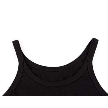 KAMISSY Women's Sleeveless Crop Tank Top Slim Fit Scoop Neck Ribbed Knit Basic Crop Cami Shirts Tops Black