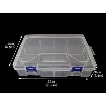 JESEP YONG 3pcs Clear Plastic Organizer Container Box, Containers Storage Box with Snap-tight Closur...