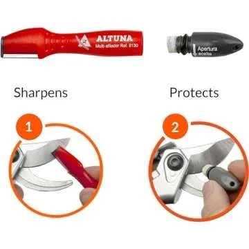 Altuna Pocket Blade Sharpener for Garden Tools with Tungsten Carbide Blade - Universal Tool Sharpener for Pruning Shears, Hedge Scissors, Clippers, Pocket Knives, and More