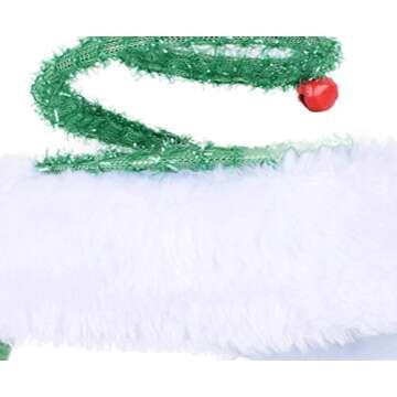 ADJOY Springy Christmas Tree Headband with Bells Santa Headwear - One Size Fits Most