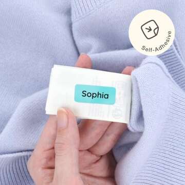 TeddyLabels - Clothing Labels for Nursing Home (120) – Self-Adhesive Name Tags for Clothes and Per...