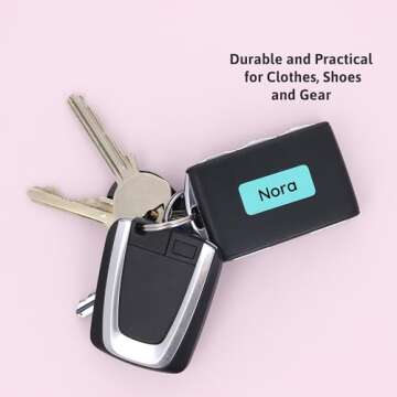 TeddyLabels - Clothing Labels for Nursing Home (120) – Self-Adhesive Name Tags for Clothes and Personal Items. Personalized Labels for Daycare, Nursing Homes, and Laundry Use - Turquoise