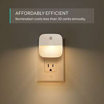 eufy by Anker, Plug-in Night Light, Warm White LED, Dusk-to-Dawn Sensor, Bedroom, Bathroom, Kitchen, Hallway, Stairs, Energy Efficient, Compact, Light 6-Pack