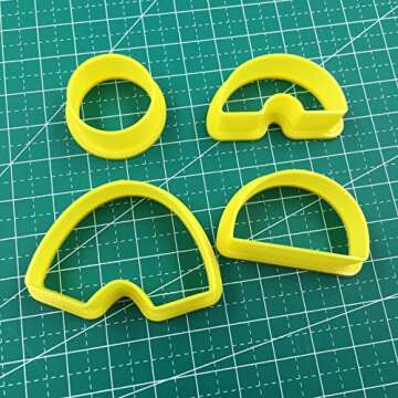 Set of 4 Polymer Clay Cutter, Rainbow, Half Circle, Moon, Arch Shape Clay Cutter