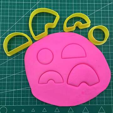 Set of 4 Polymer Clay Cutter, Rainbow, Half Circle, Moon, Arch Shape Clay Cutter