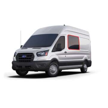 VanEssential Insulated Blackout Crew Window Cover Designed for Ford Transit Van Year 2015 to Current with NO Plastic Trim - Cool Gray