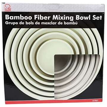 Chef Craft Eco Bamboo Fiber Mixing Bowl Set, 6 Piece Set, Natural