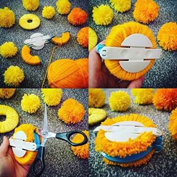 Dofover Pompom Maker for Fluff Ball DIY Weaver Needle Wool Knitting Craft Tool Set 4 Size
