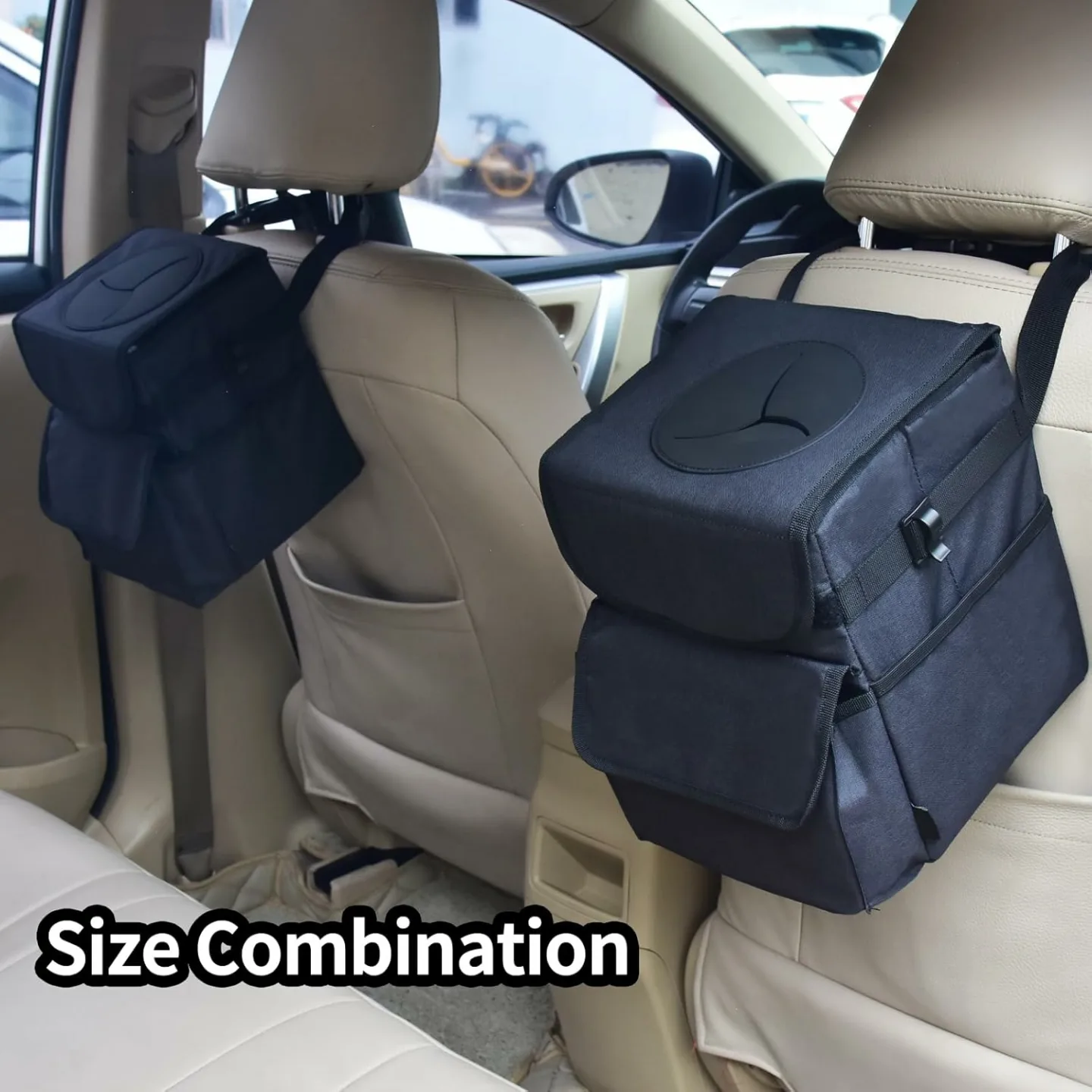 Waterproof Car Trash Can Set - 2 Pack Multi-Purpose