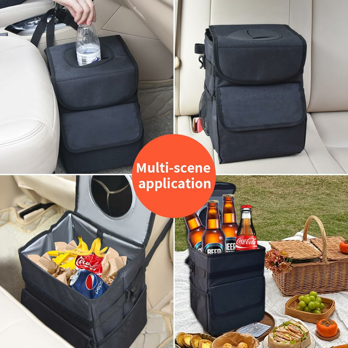 Waterproof Car Trash Can Set - 2 Pack Multi-Purpose