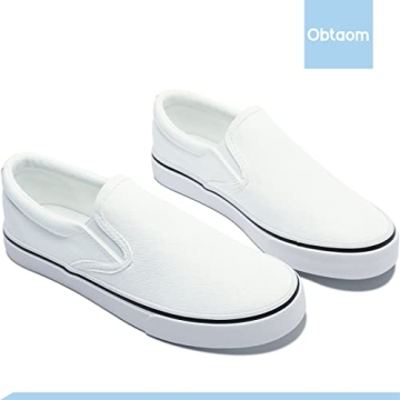 Obtaom Women's Black Slip On Sneakers for Everyday Style
