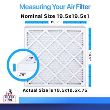 Filter King 19.5x19.5x1 Air Filter | 4-PACK | MERV 8 HVAC Pleated A/C Furnace Filters | MADE IN USA ...
