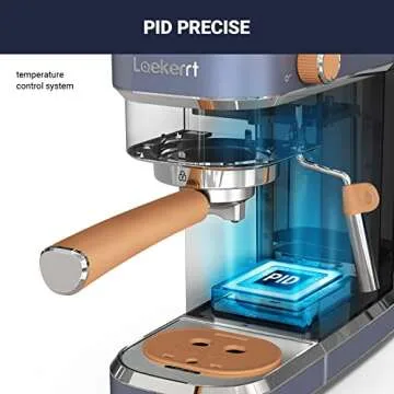 Laekerrt 20 Bar Espresso Maker CMEP01 with Milk Frother Steamer, Home Expresso Coffee Machine for Cappuccino and Latte (Navy Blue, Stainless Steel) Gift for Coffee Lovers, Father