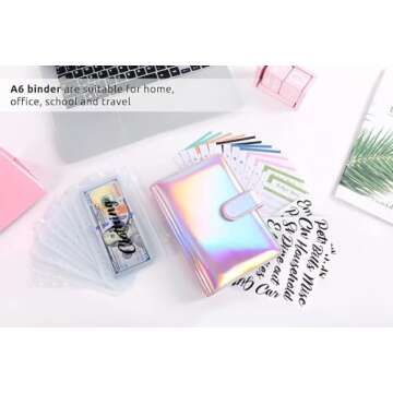 SKYDUE Budget Binder, Money Saving Binder with Zipper Envelopes, Cash Envelopes and Expense Budget S...