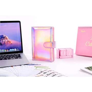 SKYDUE Budget Binder, Money Saving Binder with Zipper Envelopes, Cash Envelopes and Expense Budget Sheets for Budgeting