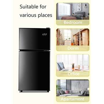 Stylish KRIB BLING 3.5 Cu.Ft Mini Fridge with Freezer