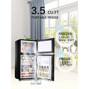 Stylish KRIB BLING 3.5 Cu.Ft Mini Fridge with Freezer