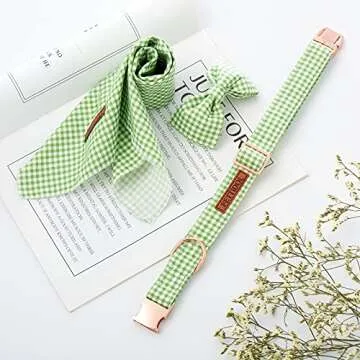 Pettidol Elegant Floral Dog Collar Bow Tie Bandana Set